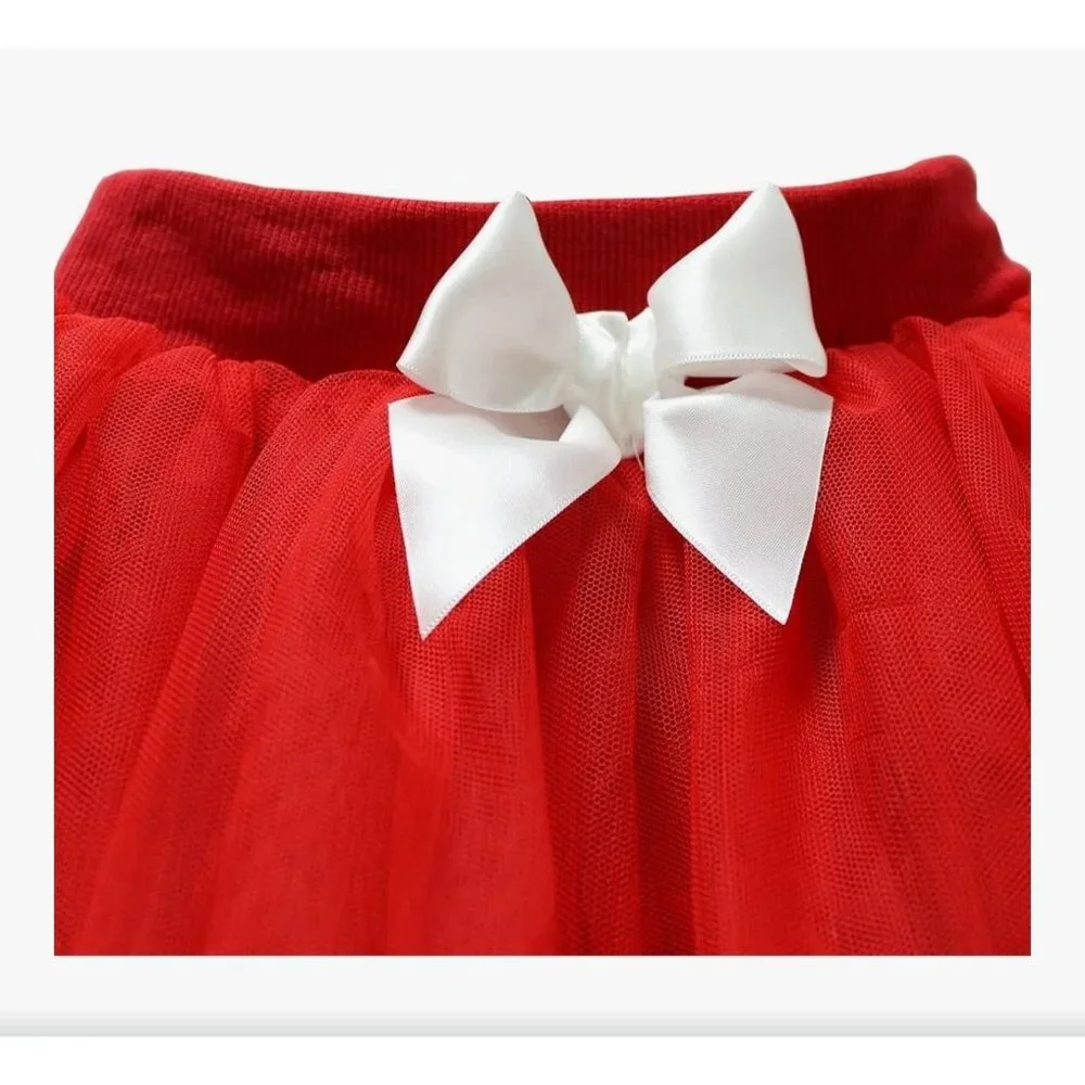 Tortoise & Rabbit® Girls Tulle Tutu Skirt Red and White Size 9-12 yrs Dance - Picture 3 of 3